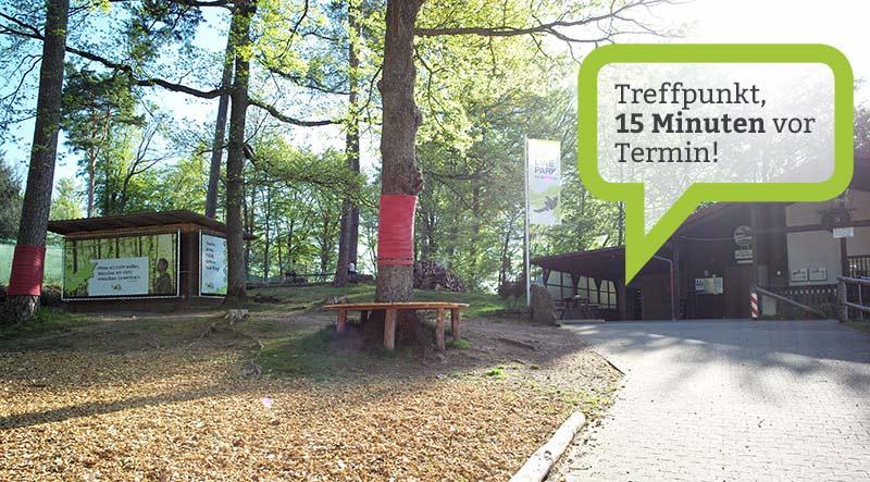 Treffpunkt für den Ziplining-Start